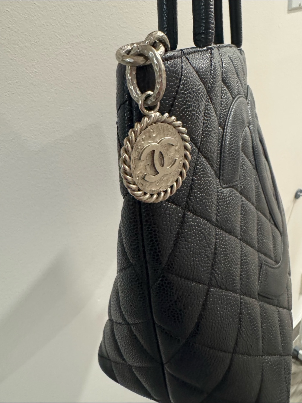 Chanel Black Caviar Medallion Tote Bag Leather - Picture 8 of 17